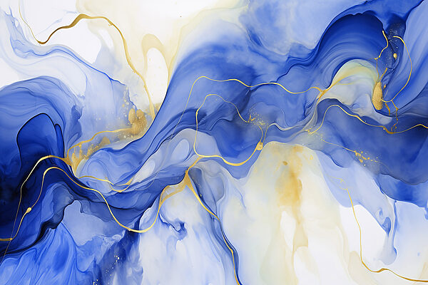 Blue Waves and Flowing Lines Blue Waves and Flowing Lines