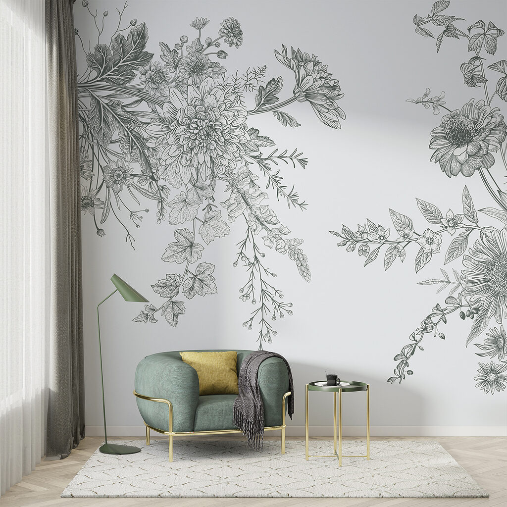 Elegant floral illustration with muted tones