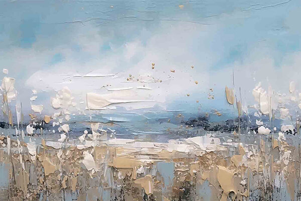 A painting of a beach