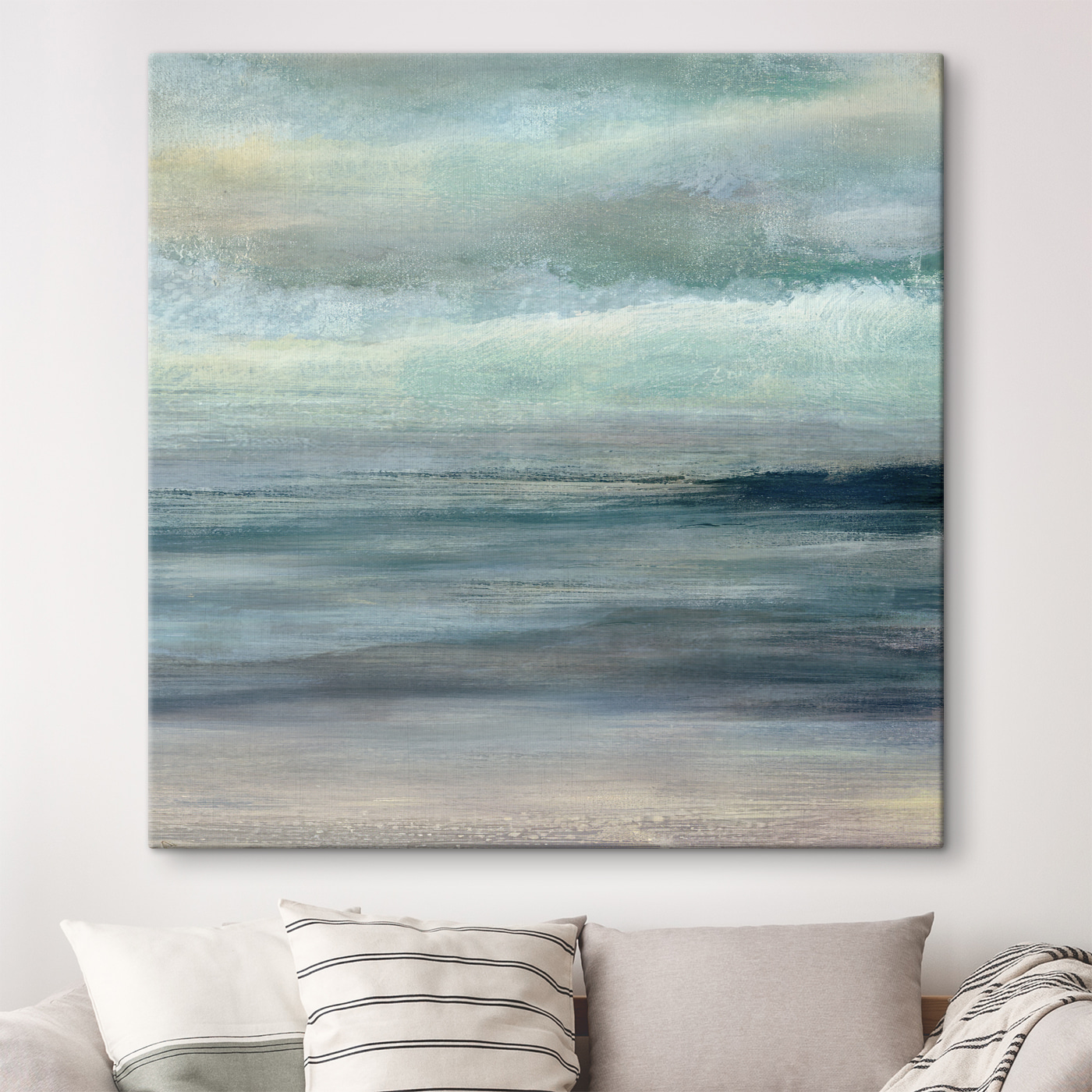 A painting of a beach A painting of a beach