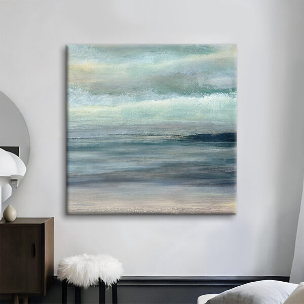 A painting of a beach A painting of a beach