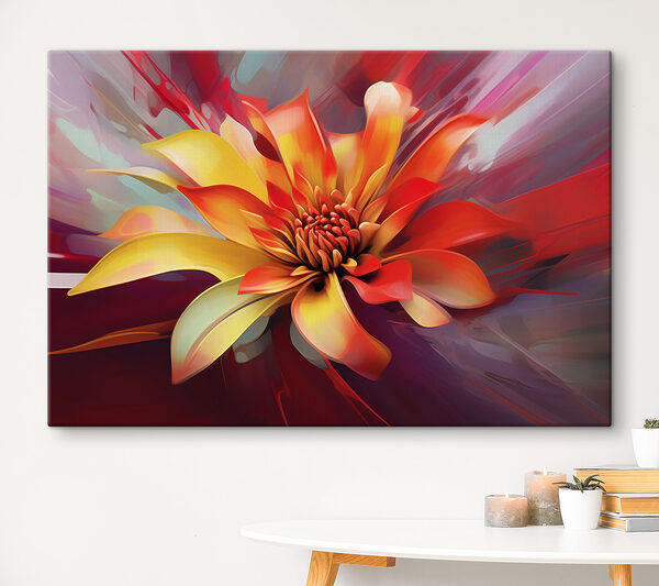Quadri Un fiore dai colori vivaci con il centro rosso (COD: s36799) Quadri Quadri Un fiore dai colori vivaci con il centro rosso (COD: s36799)