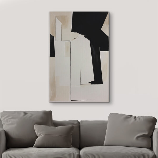 A black and white piece of art