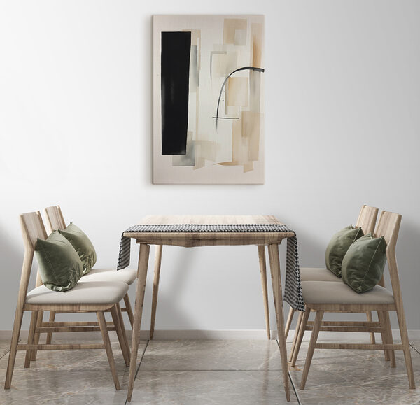 A painting of a black rectangle and rectangle A painting of a black rectangle and rectangle