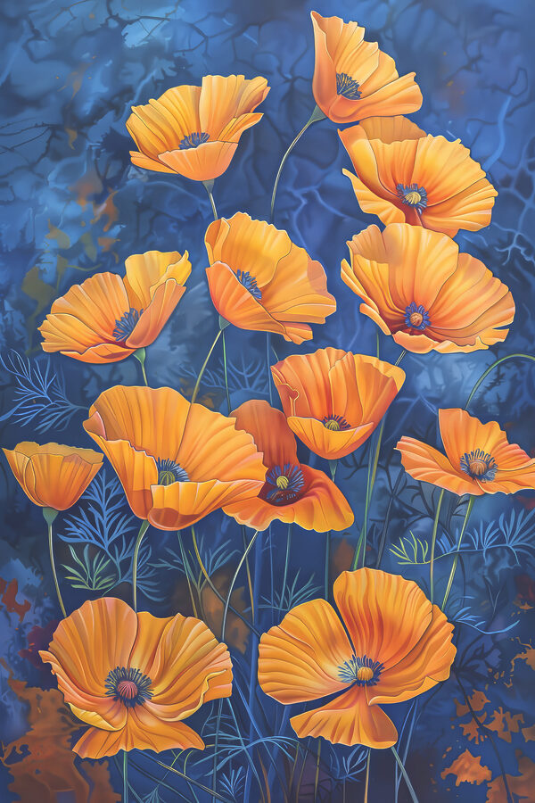 A group of orange flowers