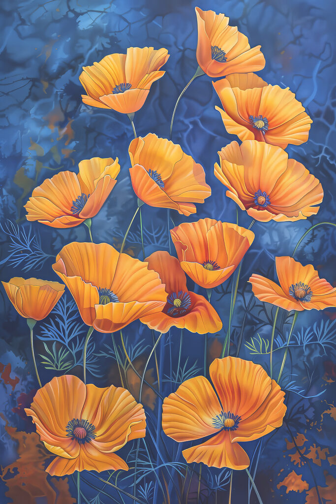 A group of orange flowers