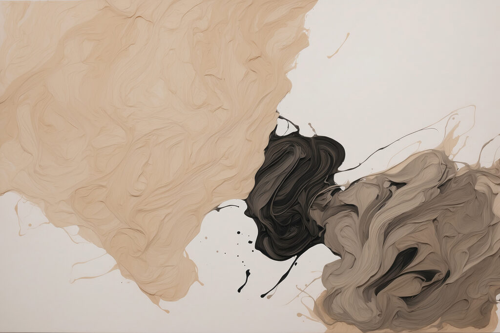 A close up of a painting