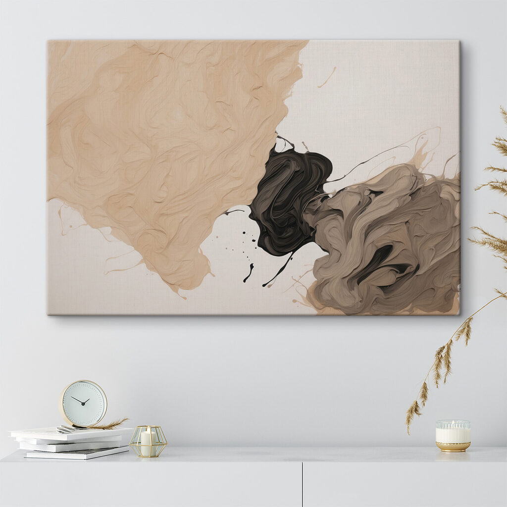 A close up of a painting
