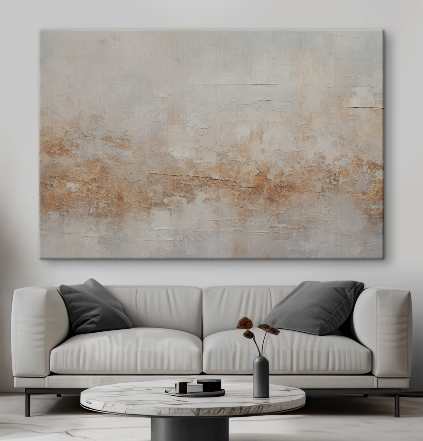 A white and brown wall