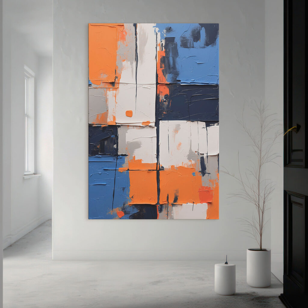 A close up of a painting