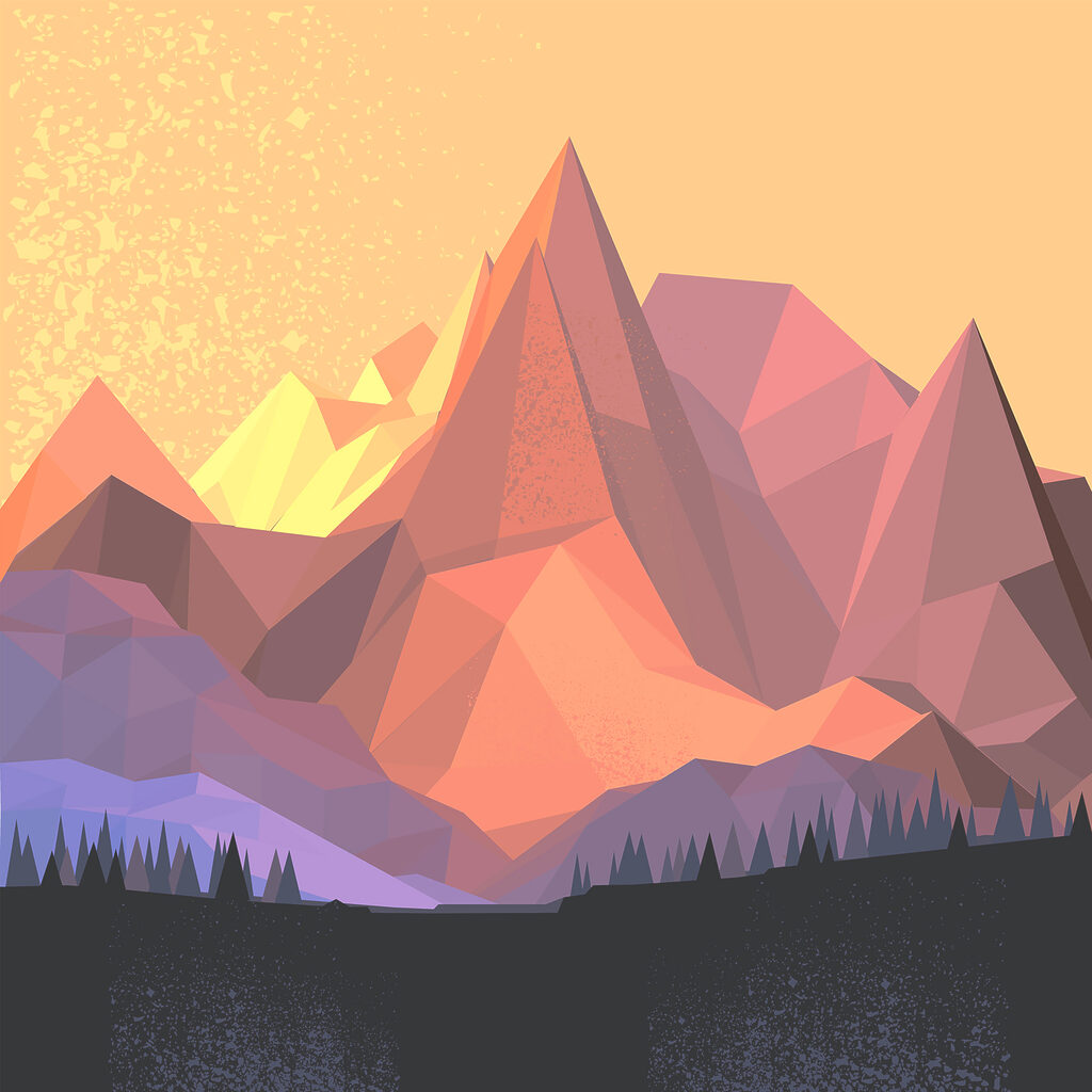 A low poly mountain range A low poly mountain range