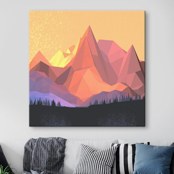 Quadri Una catena montuosa in stile low poly (COD: s37638) Quadri Quadri Una catena montuosa in stile low poly (COD: s37638)