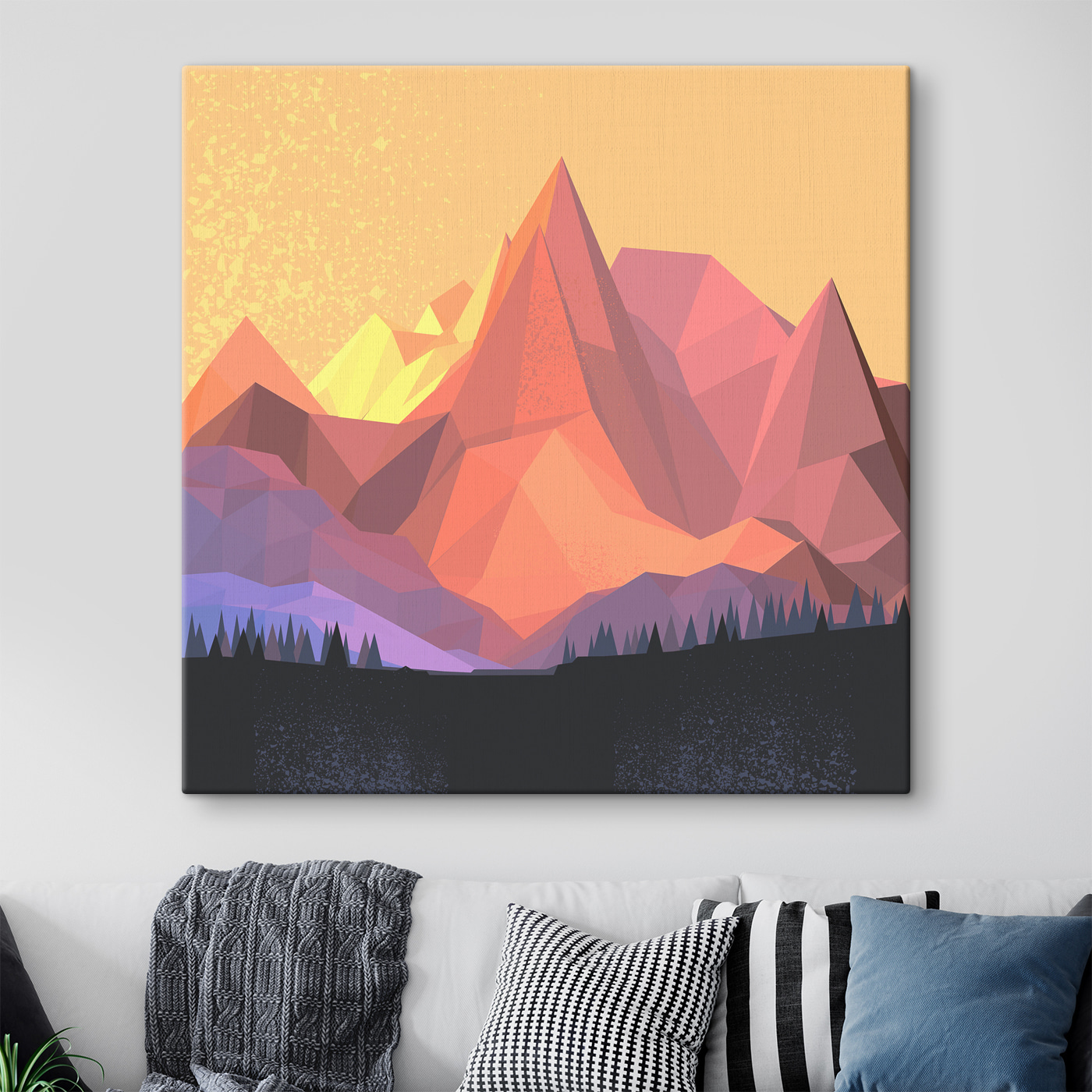 A low poly mountain range A low poly mountain range