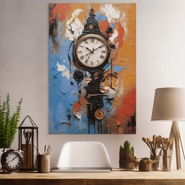 Quadri Quadri Un orologio con un disegno dipinto sopra (COD: s37802)