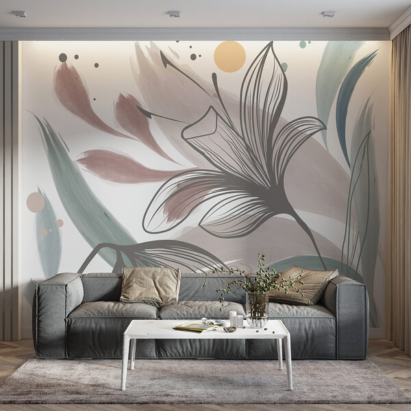 Un disegno di fiori e foglie Un disegno di fiori e foglie