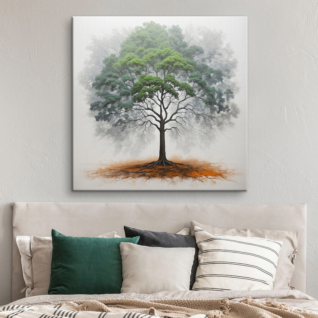 A tree with a large root system
