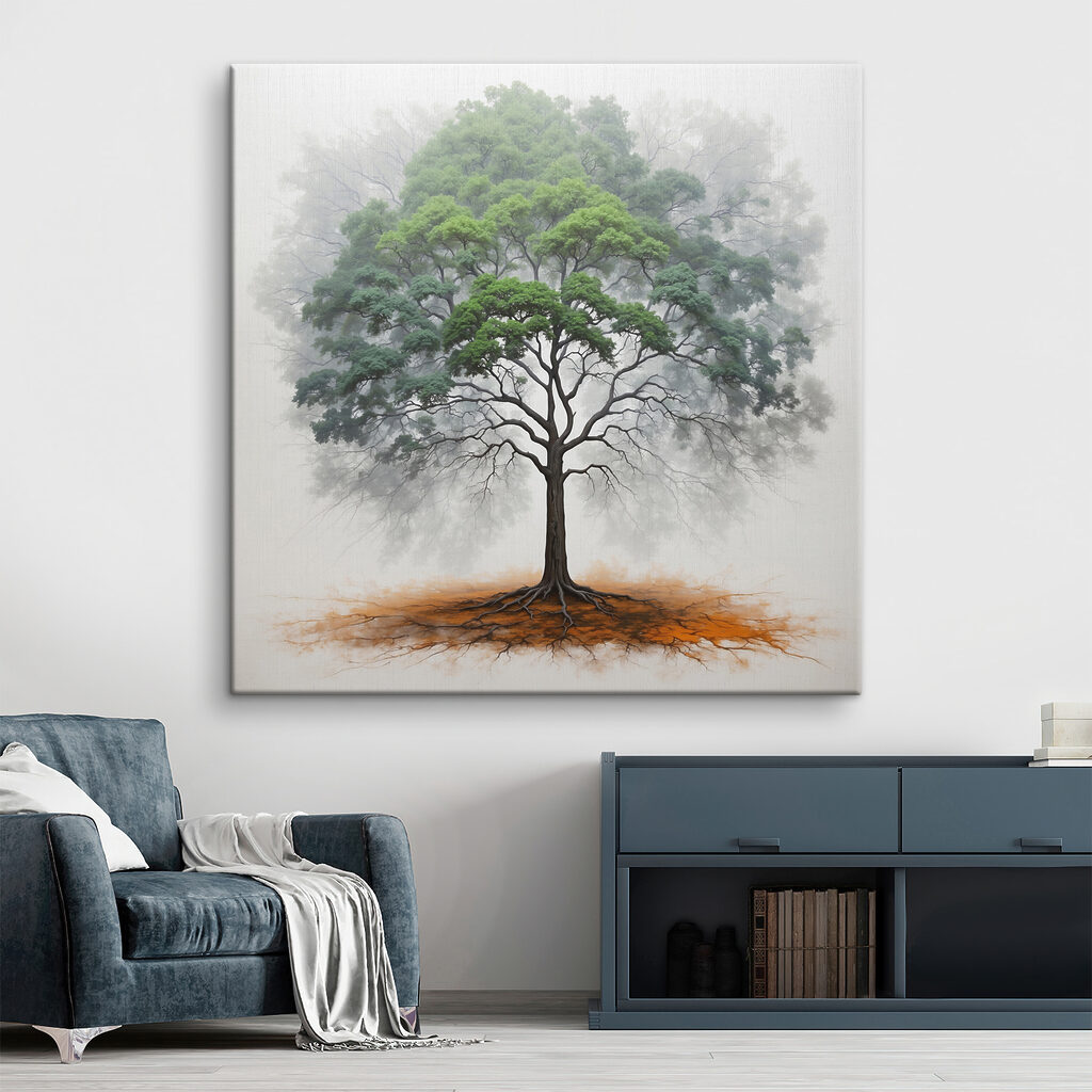 A tree with a large root system