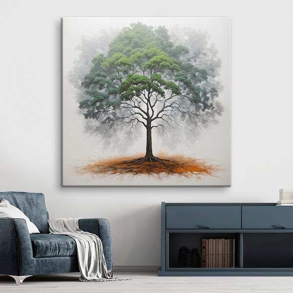 A tree with a large root system