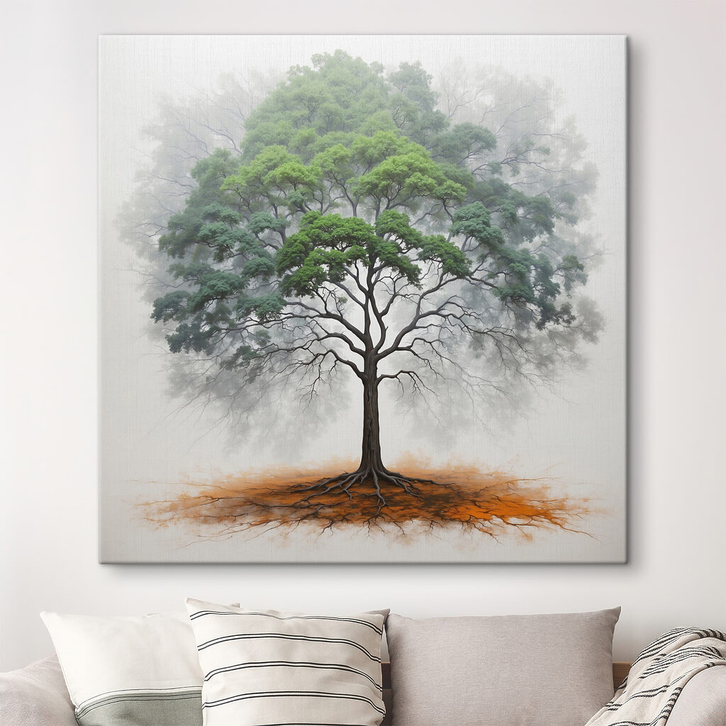 A tree with a large root system