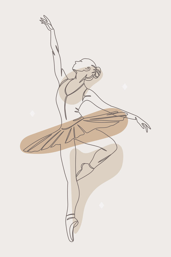A drawing of a woman dancing