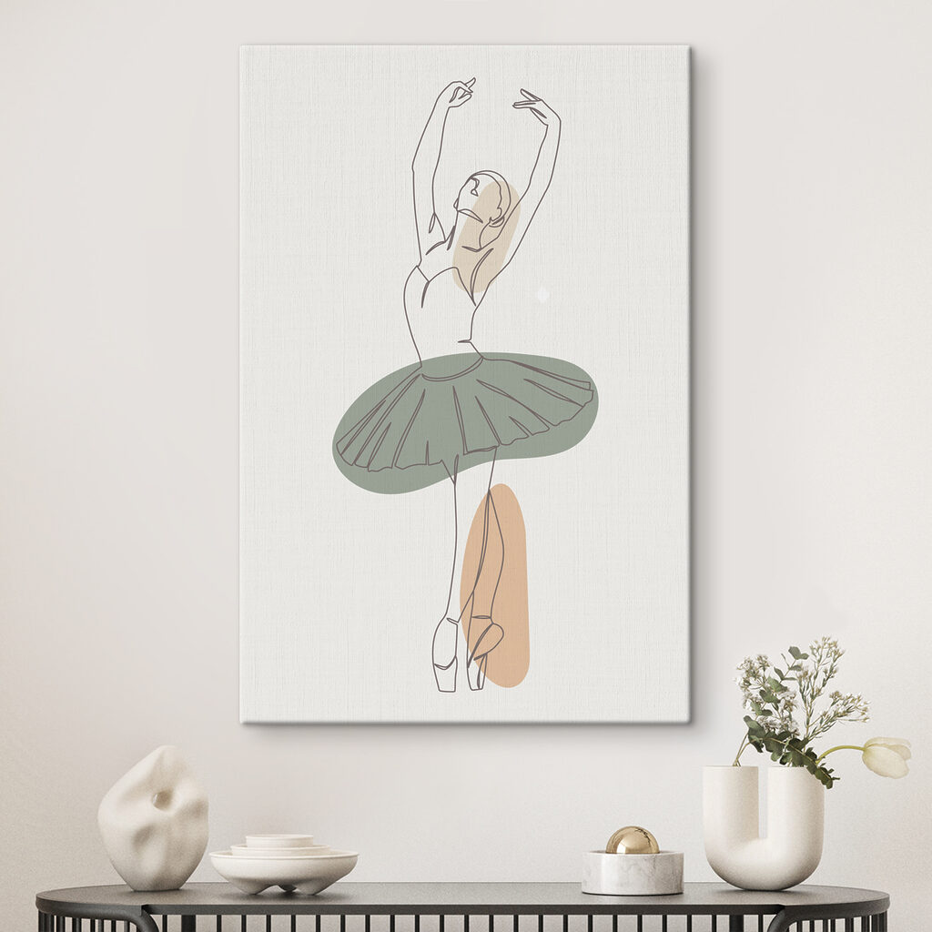 A drawing of a woman in a tutu