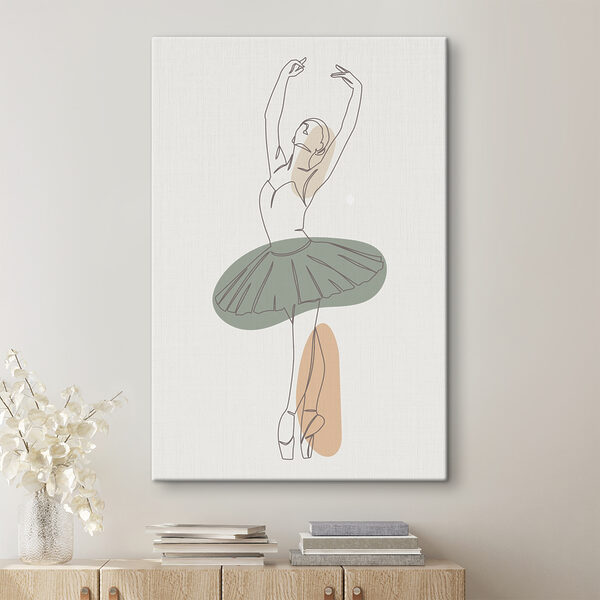 A drawing of a woman in a tutu