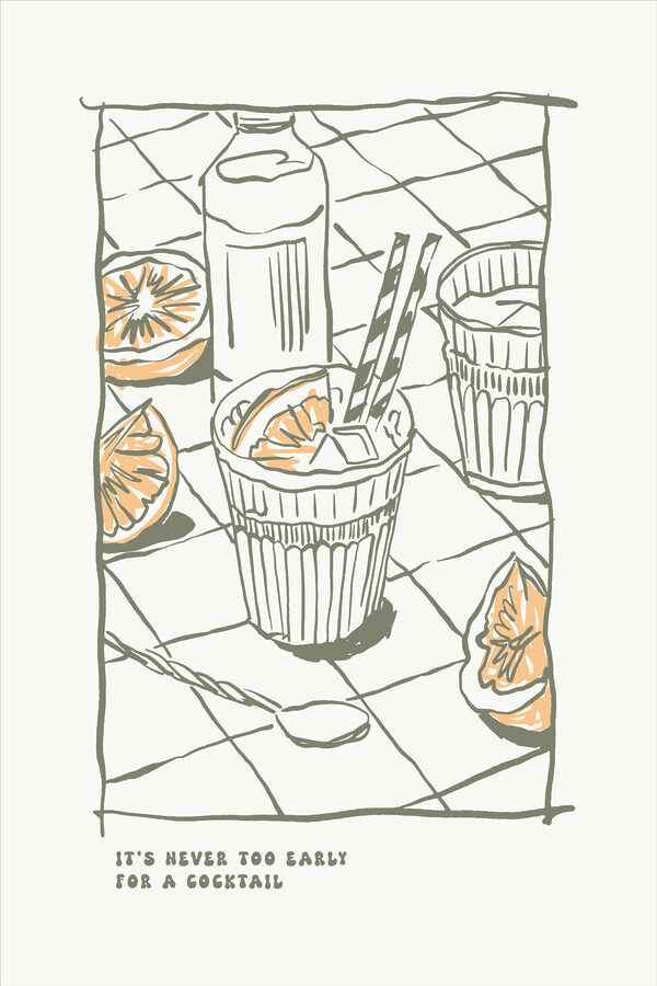 A drawing of a drink