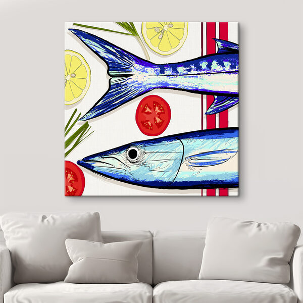 Quadri Quadri Un pesce e dei pomodori su un tavolo (COD: s38037)