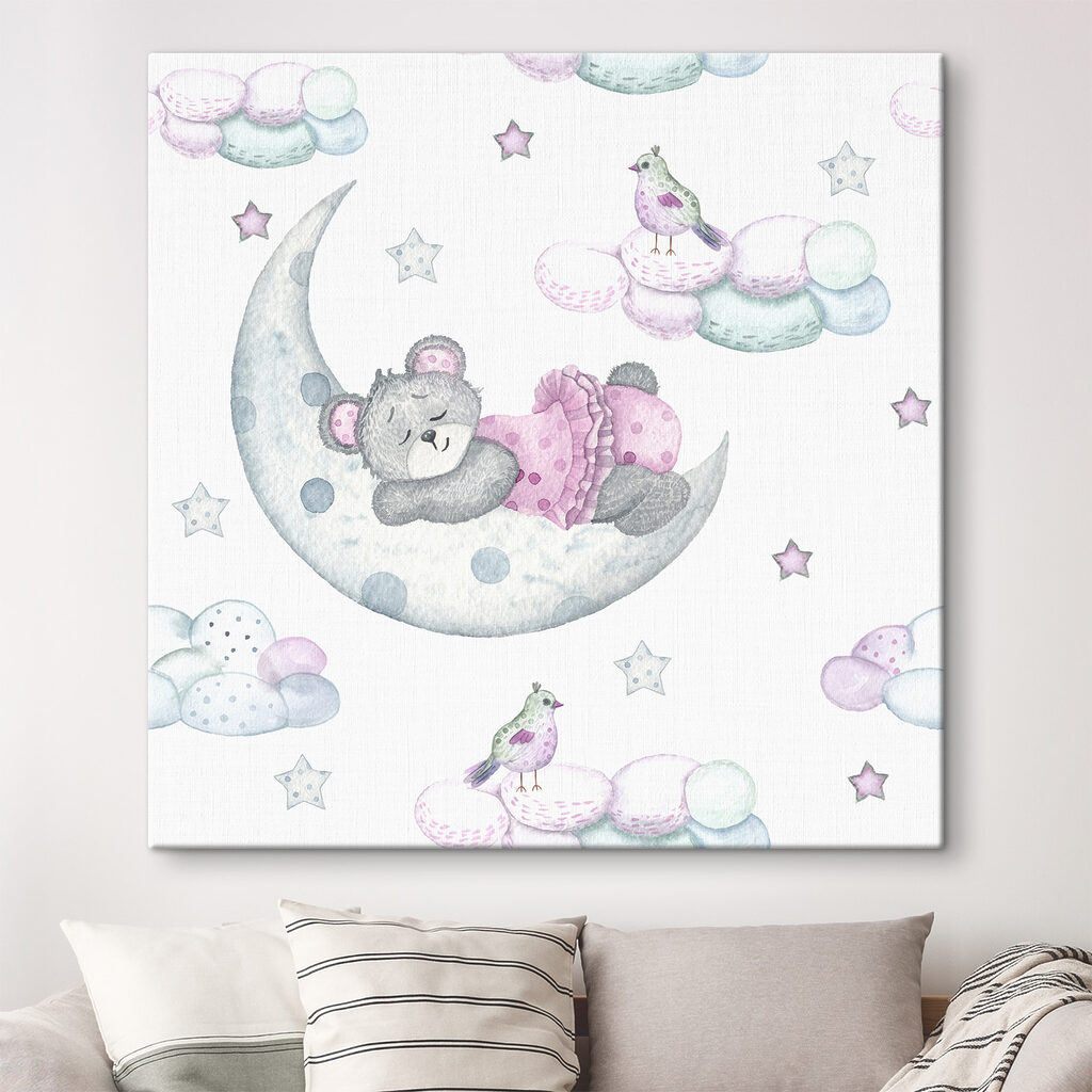 A teddy bear sleeping on the moon A teddy bear sleeping on the moon