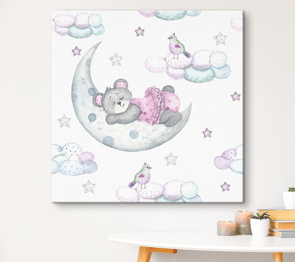 A teddy bear sleeping on the moon A teddy bear sleeping on the moon