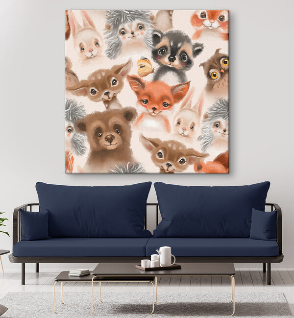 A group of animals with a butterfly