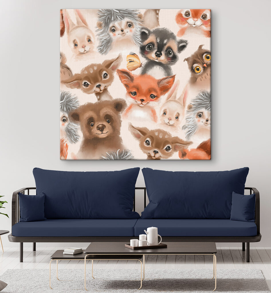 A group of animals with a butterfly