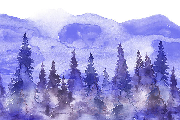 A watercolor painting of trees A watercolor painting of trees