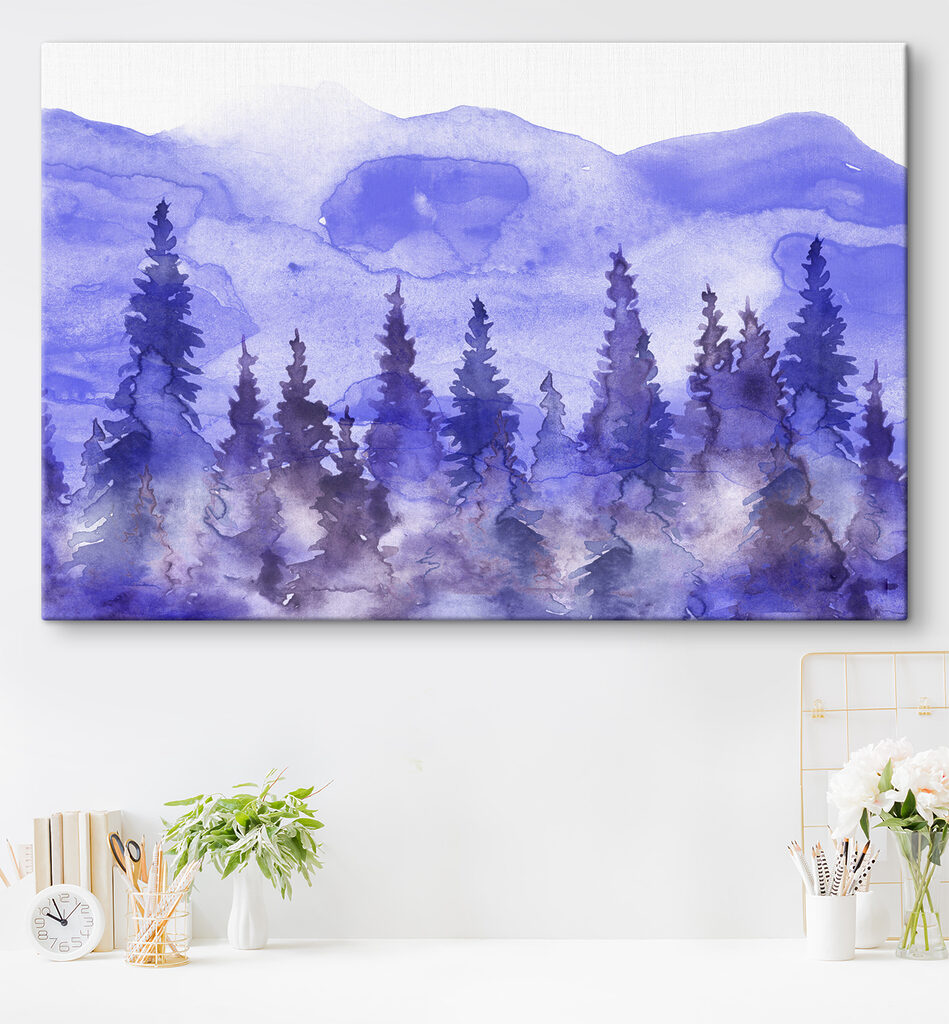 A watercolor painting of trees A watercolor painting of trees