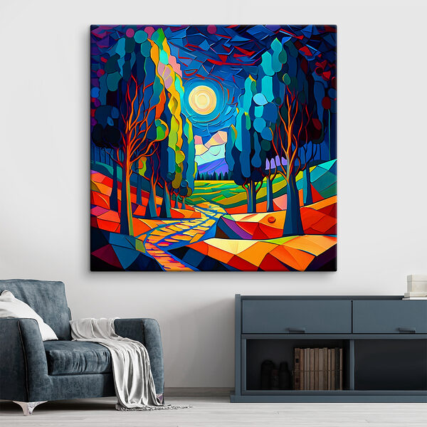Quadri Un paesaggio colorato con alberi e un sentiero (COD: s38054) Quadri Quadri Un paesaggio colorato con alberi e un sentiero (COD: s38054)