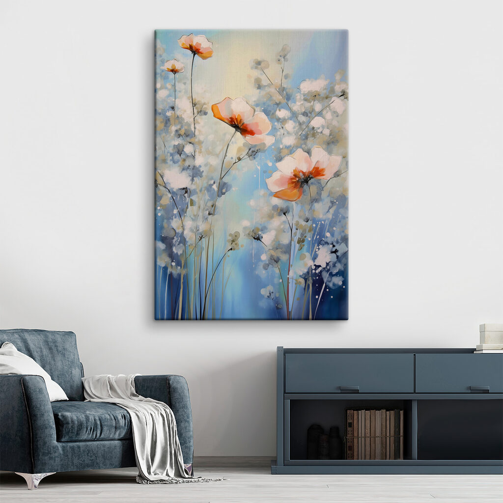 A painting of flowers and plants A painting of flowers and plants