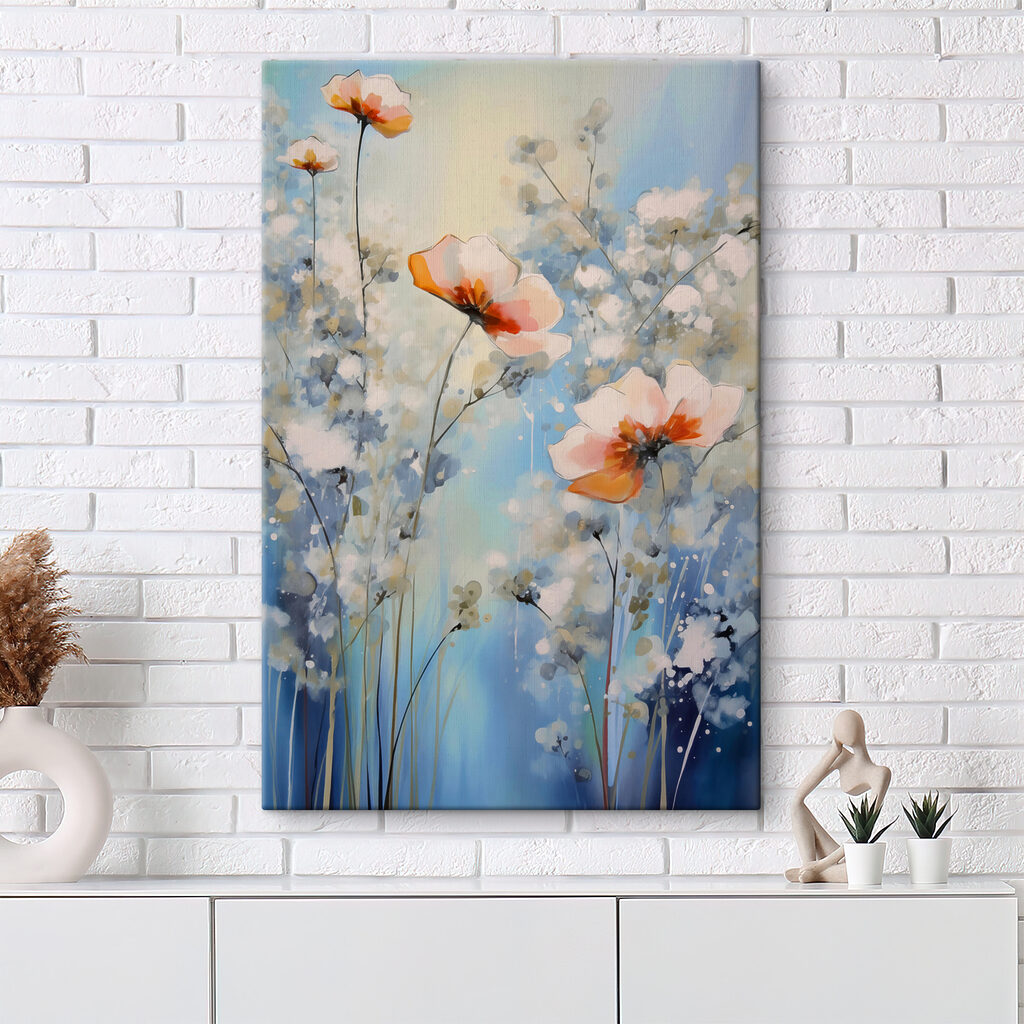 A painting of flowers and plants A painting of flowers and plants