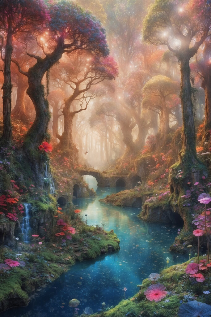 A river running through a forest