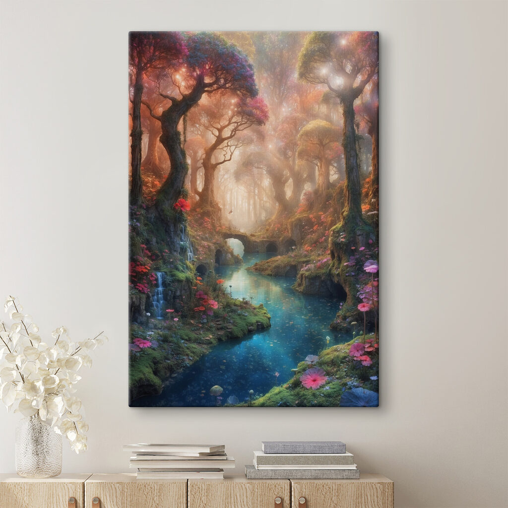 A river running through a forest