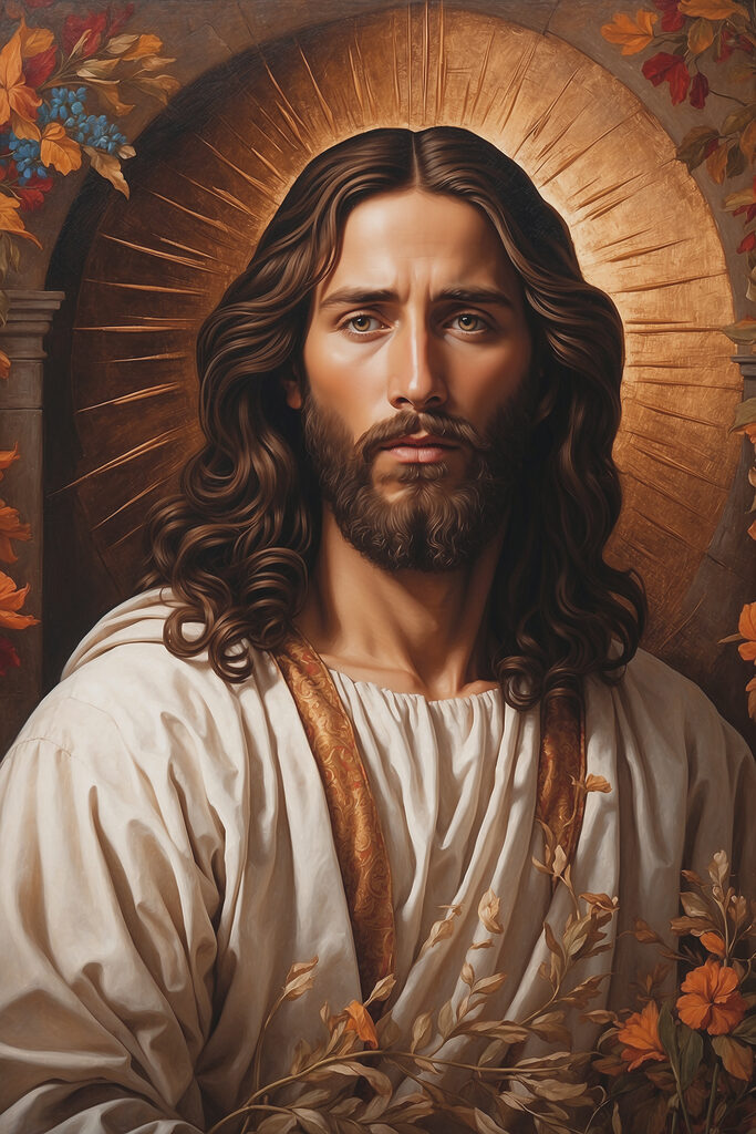 Autumn halo, serene sacred gaze Autumn halo, serene sacred gaze