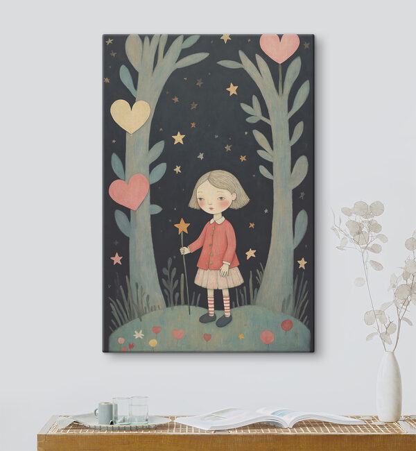 A girl holding a magic wand in the woods A girl holding a magic wand in the woods
