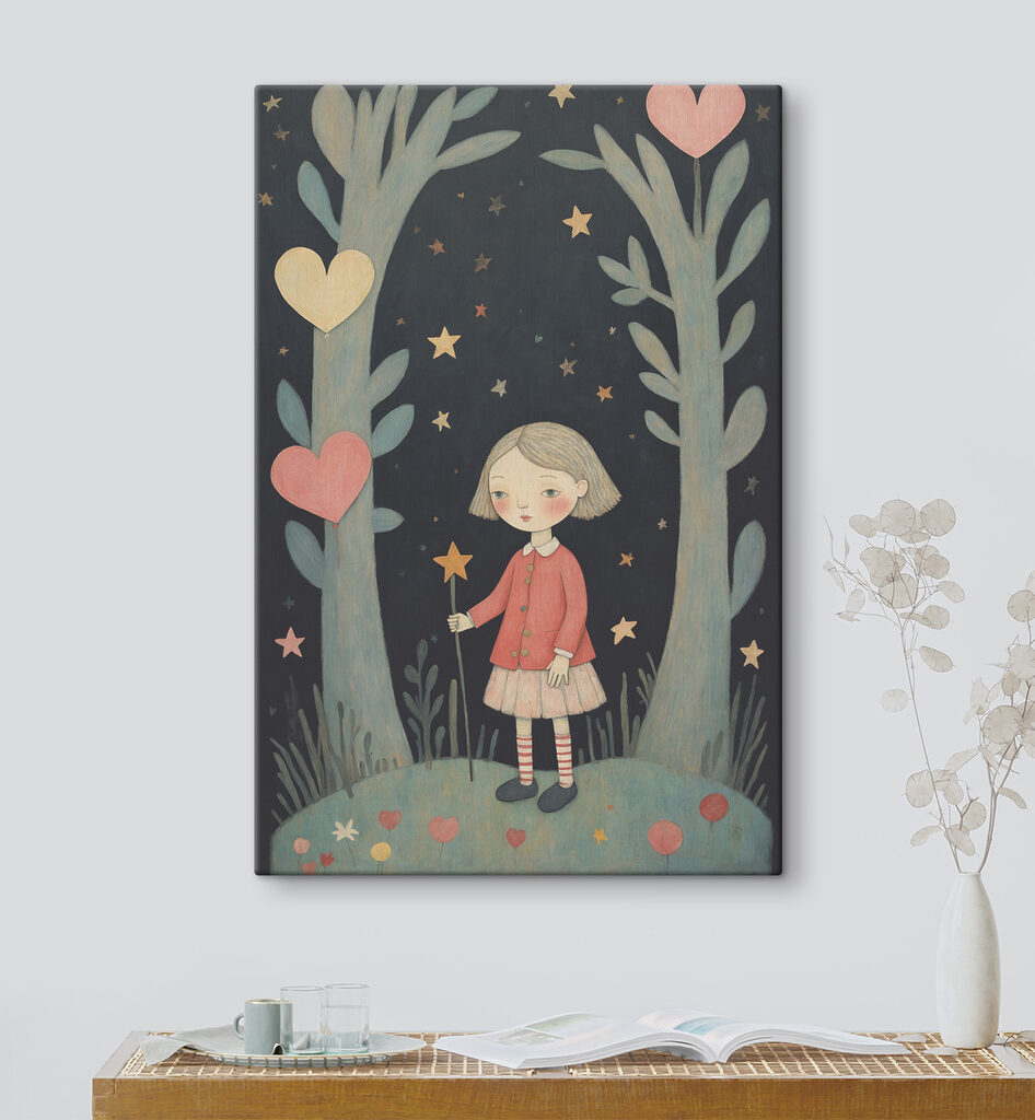 A girl holding a magic wand in the woods A girl holding a magic wand in the woods