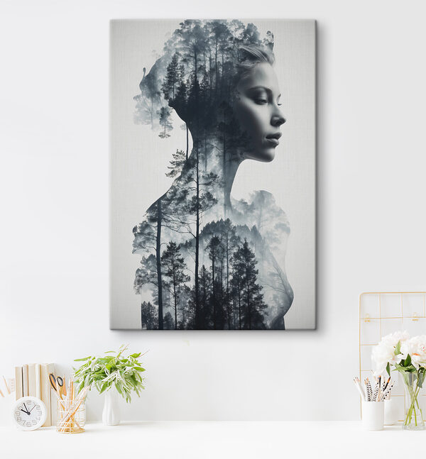 A woman's face and a tree