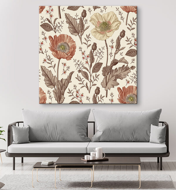 A pattern of flowers and leaves A pattern of flowers and leaves
