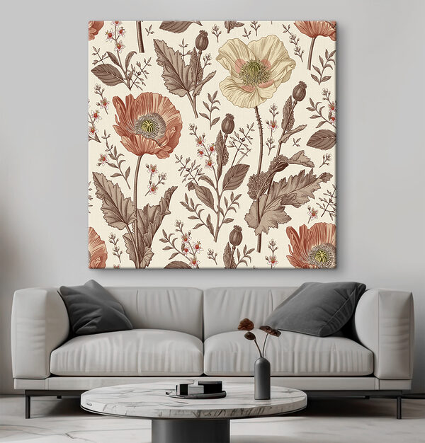 A pattern of flowers and leaves A pattern of flowers and leaves