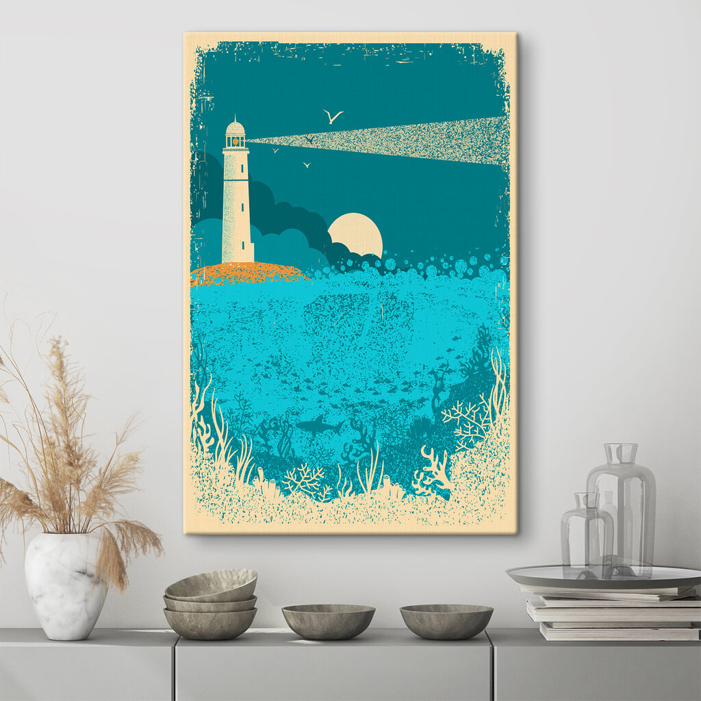A poster of a lighthouse A poster of a lighthouse