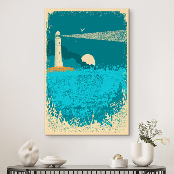 A poster of a lighthouse A poster of a lighthouse