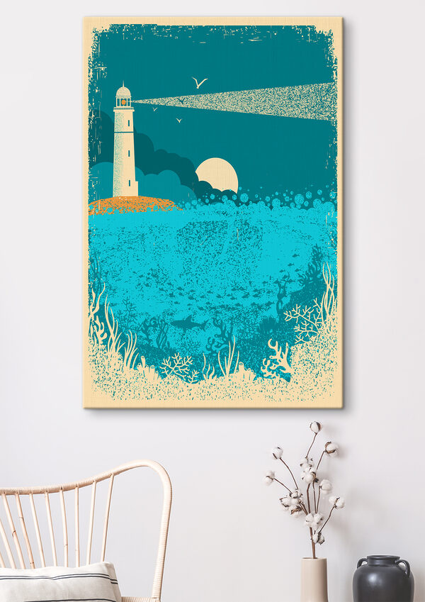 A poster of a lighthouse A poster of a lighthouse
