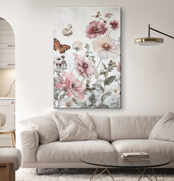 Quadri Un primo piano di fiori e farfalle (COD: s38153) Quadri Quadri Un primo piano di fiori e farfalle (COD: s38153)