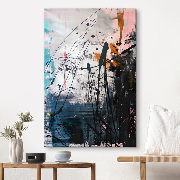 A painting of splattered paint
